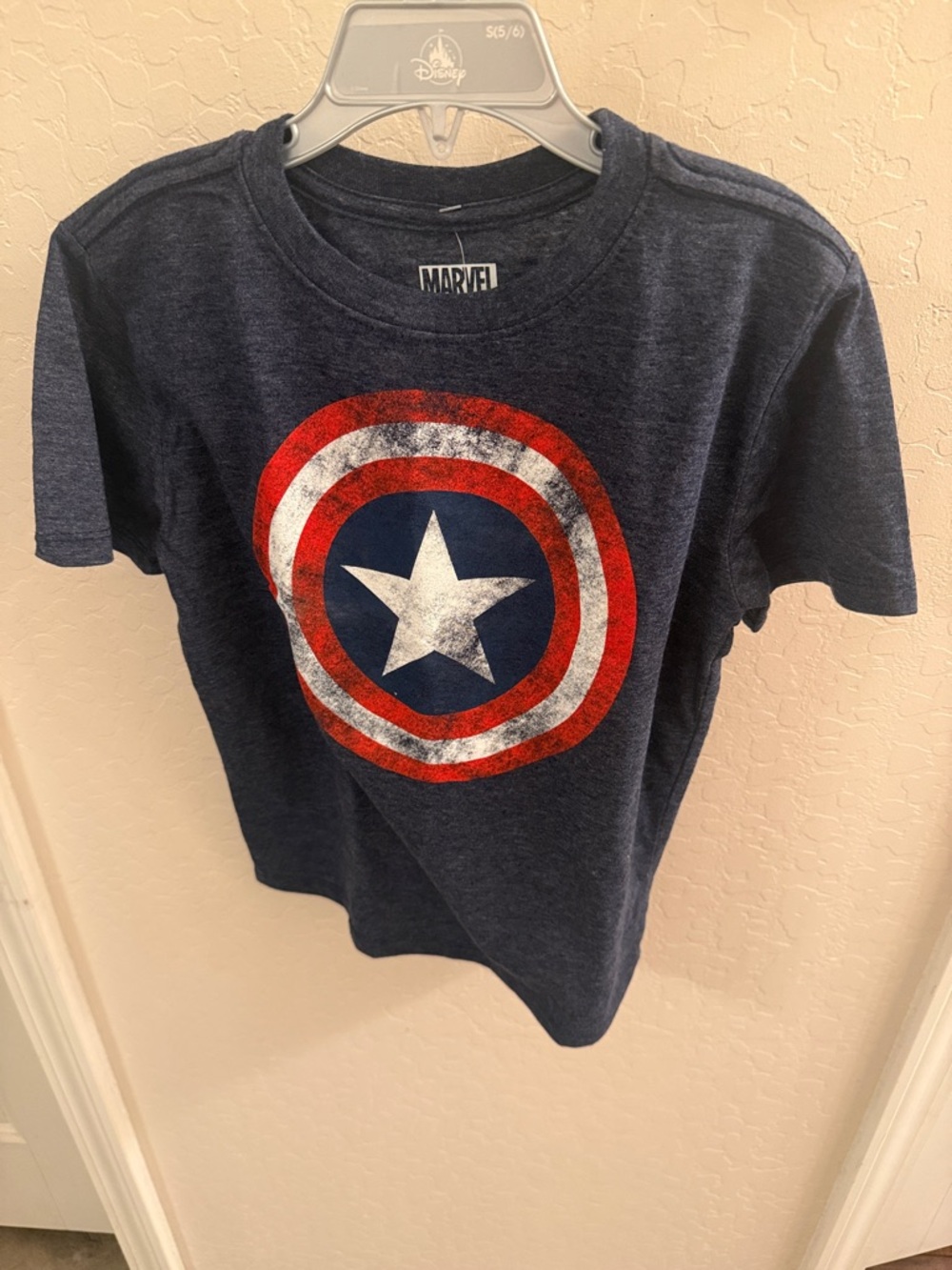 Marvel Navy Short-Sleeve Captain America Shield Tee - Red, White, Blue